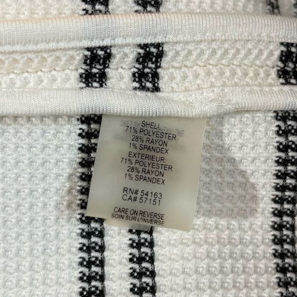 Bathrobe Sz L Waffle White & Black Stripes tie - Picture 8 of 12